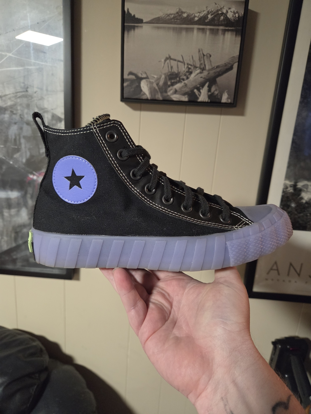 🔥🔥Converse UNT1TL3D High 'Dramatic Nights' sneakers in Black and Lavender